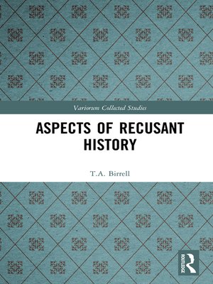 cover image of Aspects of Recusant History